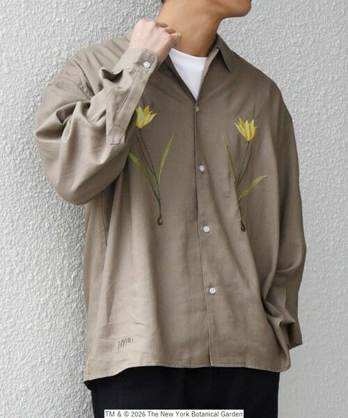 SHIPS / シップス シャツ・ブラウス | 【SHIPS any別注】NYBG: フラワー ロゴ 刺繍 リラックス リネン ミックス シャツ◆ | 詳細12