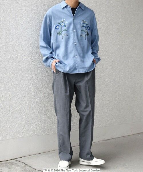 SHIPS / シップス シャツ・ブラウス | 【SHIPS any別注】NYBG: フラワー ロゴ 刺繍 リラックス リネン ミックス シャツ◆ | 詳細13