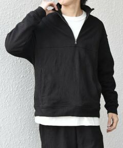 SHIPS / シップス スウェット | SHIPS any:〈洗濯機可能〉コットン ジャガード ハーフジップ 裏毛 スウェット(セットアップ対応)◆