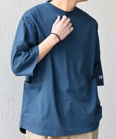 SHIPS / シップス Tシャツ | 【SHIPS any別注】Champion: ロゴ刺繍 ドルマン キャンプポケット Tシャツ◆