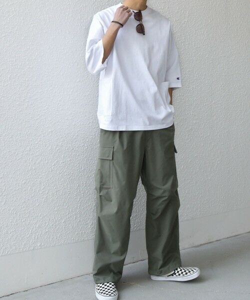 SHIPS / シップス Tシャツ | 【SHIPS any別注】Champion: ロゴ刺繍 ドルマン キャンプポケット Tシャツ◆ | 詳細1