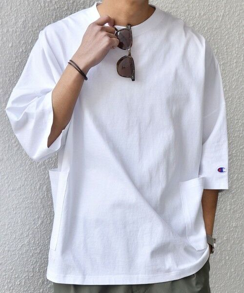 SHIPS / シップス Tシャツ | 【SHIPS any別注】Champion: ロゴ刺繍 ドルマン キャンプポケット Tシャツ◆ | 詳細3