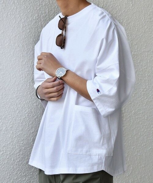 SHIPS / シップス Tシャツ | 【SHIPS any別注】Champion: ロゴ刺繍 ドルマン キャンプポケット Tシャツ◆ | 詳細4