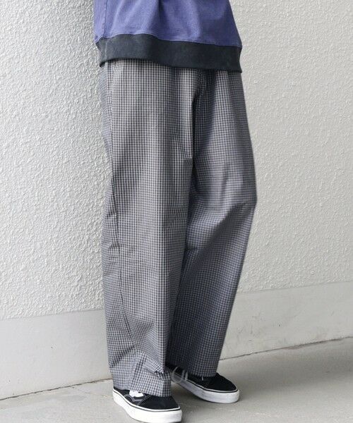 SHIPS / シップス その他パンツ | SHIPS any:〈洗濯機可能〉マイクロ チェック イージー パンツ(セットアップ対応)◆（ダークグレー）