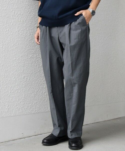 SHIPS / シップス その他パンツ | SHIPS any: コットン/ナイロン ワッシャー 2タック セミワイド イージー パンツ(セットアップ対応)◆（グレー）