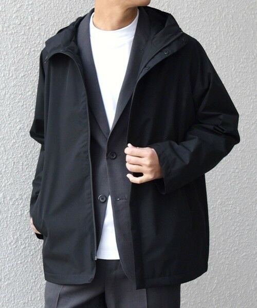 SHIPS / シップス ダッフルコート | 【WEB限定】SHIPS any:〈撥水/防風/洗濯機可能〉オールウェザー ミドル フード コート◆（ブラック）