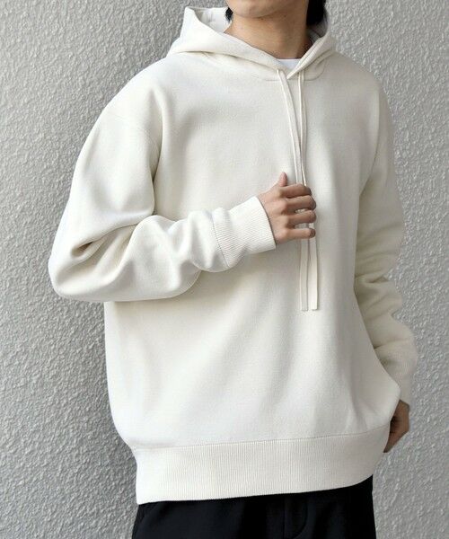 SHIPS / シップス パーカー | SHIPS any:〈手洗い可能〉ミラノリブ コットンライク ニット プルオーバー パーカー◆（ナチュラル）