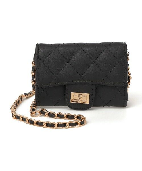 SHIPS / シップス ショルダーバッグ | VELETTO: キルティング チェーン ミニ ショルダー バッグ （ブラック）（ブラック）