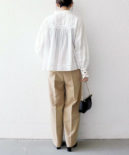 SHIPS / シップス シャツ・ブラウス | 《予約》SHIPS any:〈洗濯機可能〉キャンブリック スタンドカラー レース シャツ ブラウス | 詳細2