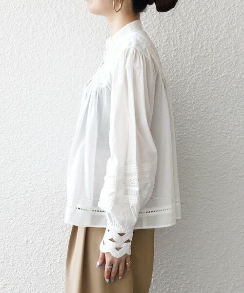 SHIPS / シップス シャツ・ブラウス | 《予約》SHIPS any:〈洗濯機可能〉キャンブリック スタンドカラー レース シャツ ブラウス | 詳細11