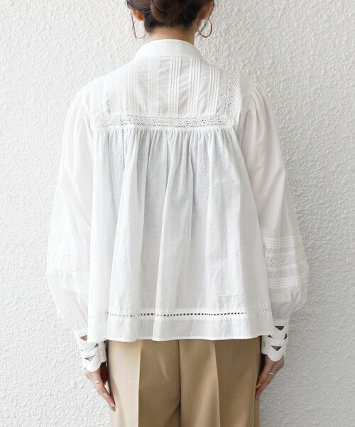 SHIPS / シップス シャツ・ブラウス | 《予約》SHIPS any:〈洗濯機可能〉キャンブリック スタンドカラー レース シャツ ブラウス | 詳細12