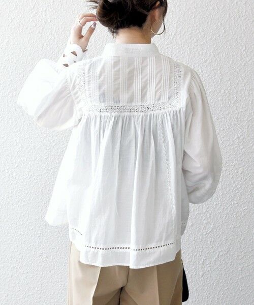 SHIPS / シップス シャツ・ブラウス | 《予約》SHIPS any:〈洗濯機可能〉キャンブリック スタンドカラー レース シャツ ブラウス | 詳細6