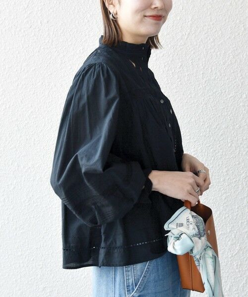 SHIPS / シップス シャツ・ブラウス | 《予約》SHIPS any:〈洗濯機可能〉キャンブリック スタンドカラー レース シャツ ブラウス | 詳細17