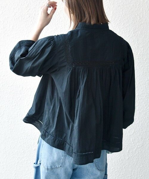 SHIPS / シップス シャツ・ブラウス | 《予約》SHIPS any:〈洗濯機可能〉キャンブリック スタンドカラー レース シャツ ブラウス | 詳細18