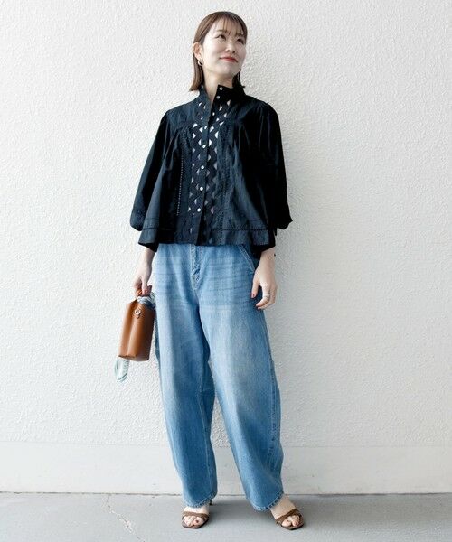 SHIPS / シップス シャツ・ブラウス | 《予約》SHIPS any:〈洗濯機可能〉キャンブリック スタンドカラー レース シャツ ブラウス | 詳細14