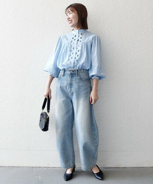 SHIPS / シップス シャツ・ブラウス | 《予約》SHIPS any:〈洗濯機可能〉キャンブリック スタンドカラー レース シャツ ブラウス | 詳細23