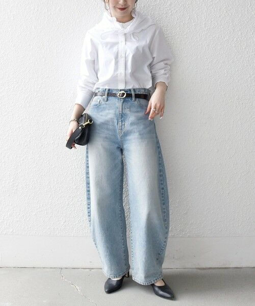 SHIPS / シップス シャツ・ブラウス | 《予約》SHIPS any:〈洗濯機可能〉スカラップ スカーフ付 バンドカラー シャツ | 詳細1