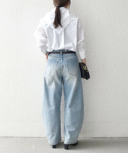 SHIPS / シップス シャツ・ブラウス | 《予約》SHIPS any:〈洗濯機可能〉スカラップ スカーフ付 バンドカラー シャツ | 詳細2