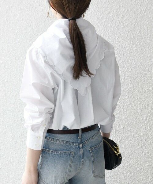 SHIPS / シップス シャツ・ブラウス | 《予約》SHIPS any:〈洗濯機可能〉スカラップ スカーフ付 バンドカラー シャツ | 詳細6