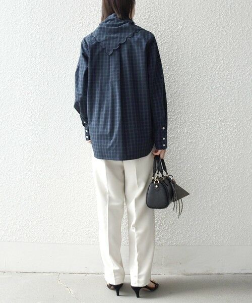 SHIPS / シップス シャツ・ブラウス | 《予約》SHIPS any:〈洗濯機可能〉スカラップ スカーフ付 バンドカラー シャツ | 詳細12