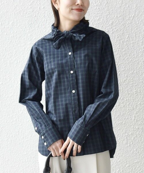 SHIPS / シップス シャツ・ブラウス | 《予約》SHIPS any:〈洗濯機可能〉スカラップ スカーフ付 バンドカラー シャツ | 詳細13