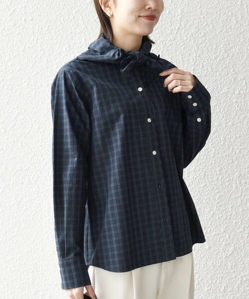 SHIPS / シップス シャツ・ブラウス | 《予約》SHIPS any:〈洗濯機可能〉スカラップ スカーフ付 バンドカラー シャツ | 詳細14