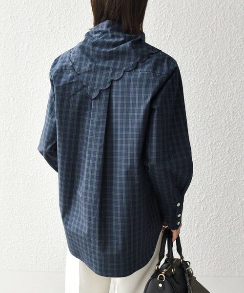 SHIPS / シップス シャツ・ブラウス | 《予約》SHIPS any:〈洗濯機可能〉スカラップ スカーフ付 バンドカラー シャツ | 詳細16