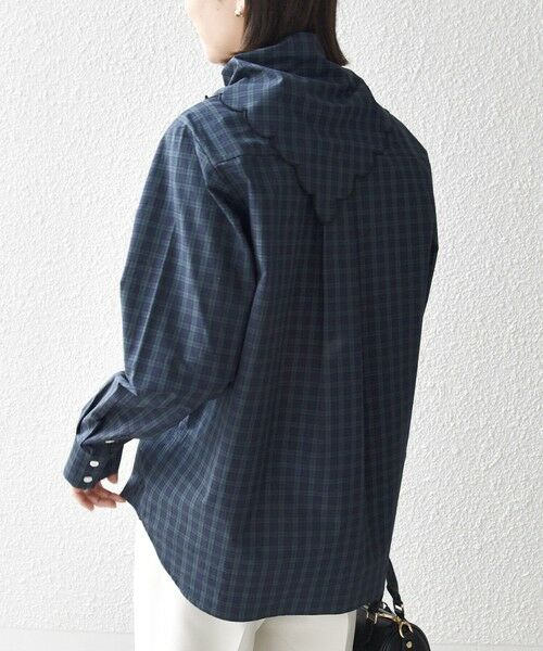 SHIPS / シップス シャツ・ブラウス | 《予約》SHIPS any:〈洗濯機可能〉スカラップ スカーフ付 バンドカラー シャツ | 詳細17