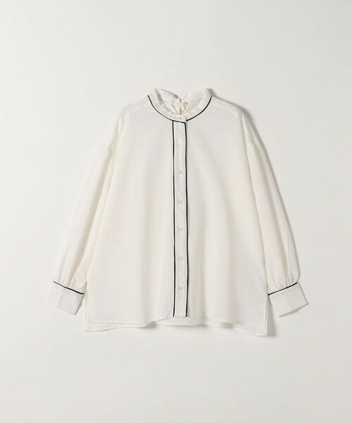 SHIPS / シップス シャツ・ブラウス | 《予約》SHIPS any:〈洗濯機可能〉サッカー バック リボン 配色 シャツ ブラウス | 詳細8