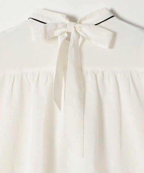 SHIPS / シップス シャツ・ブラウス | 《予約》SHIPS any:〈洗濯機可能〉サッカー バック リボン 配色 シャツ ブラウス | 詳細12