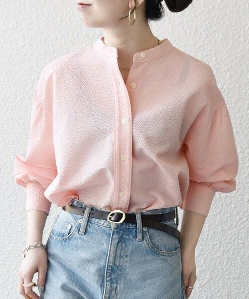 SHIPS / シップス シャツ・ブラウス | 《予約》SHIPS any:〈洗濯機可能〉サッカー バック リボン 配色 シャツ ブラウス | 詳細17