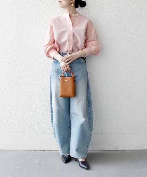 SHIPS / シップス シャツ・ブラウス | 《予約》SHIPS any:〈洗濯機可能〉サッカー バック リボン 配色 シャツ ブラウス | 詳細15