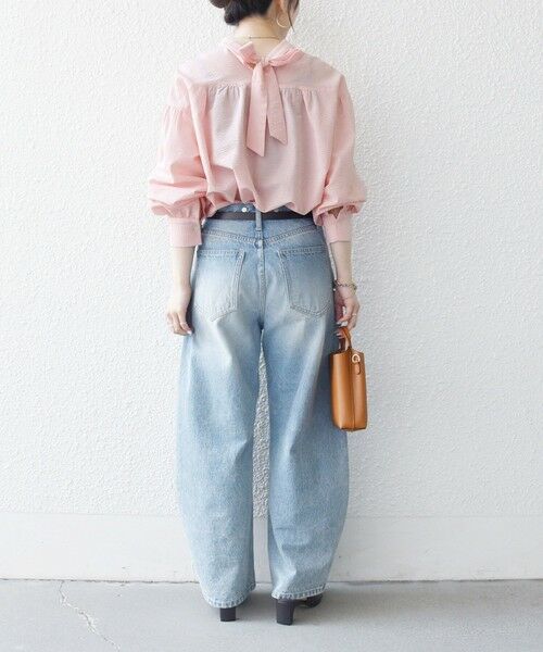 SHIPS / シップス シャツ・ブラウス | 《予約》SHIPS any:〈洗濯機可能〉サッカー バック リボン 配色 シャツ ブラウス | 詳細16