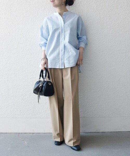 SHIPS / シップス シャツ・ブラウス | 《予約》SHIPS any:〈洗濯機可能〉サッカー バック リボン 配色 シャツ ブラウス | 詳細25