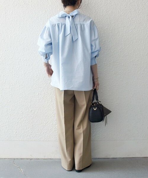 SHIPS / シップス シャツ・ブラウス | 《予約》SHIPS any:〈洗濯機可能〉サッカー バック リボン 配色 シャツ ブラウス | 詳細26