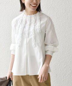 SHIPS / シップス シャツ・ブラウス | 《予約》SHIPS any:〈洗濯機可能〉REPREVE フリル クルーネック Aライン ブラウス