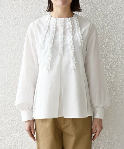 SHIPS / シップス シャツ・ブラウス | 《予約》SHIPS any:〈洗濯機可能〉REPREVE フリル クルーネック Aライン ブラウス | 詳細11