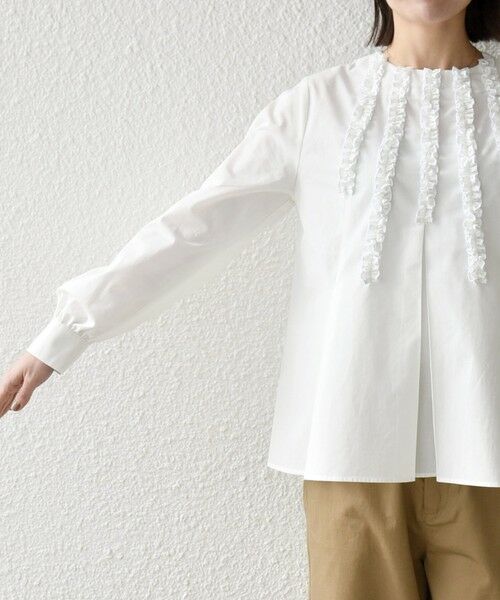 SHIPS / シップス シャツ・ブラウス | 《予約》SHIPS any:〈洗濯機可能〉REPREVE フリル クルーネック Aライン ブラウス | 詳細14