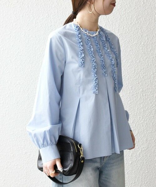 SHIPS / シップス シャツ・ブラウス | 《予約》SHIPS any:〈洗濯機可能〉REPREVE フリル クルーネック Aライン ブラウス | 詳細18