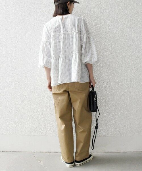 SHIPS / シップス シャツ・ブラウス | 《予約》SHIPS any:〈洗濯機可能〉ドット ノーカラー ティアード フレア ブラウス | 詳細2