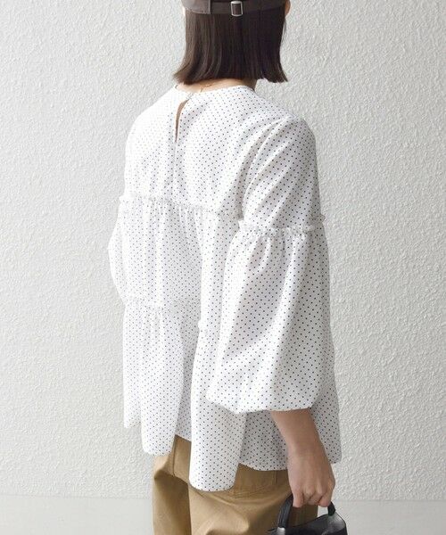 SHIPS / シップス シャツ・ブラウス | 《予約》SHIPS any:〈洗濯機可能〉ドット ノーカラー ティアード フレア ブラウス | 詳細6