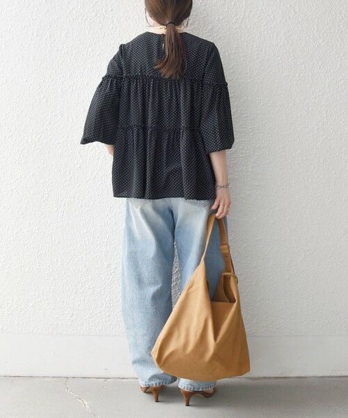 SHIPS / シップス シャツ・ブラウス | 《予約》SHIPS any:〈洗濯機可能〉ドット ノーカラー ティアード フレア ブラウス | 詳細14