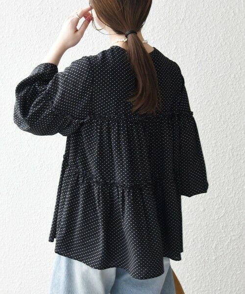 SHIPS / シップス シャツ・ブラウス | 《予約》SHIPS any:〈洗濯機可能〉ドット ノーカラー ティアード フレア ブラウス | 詳細19