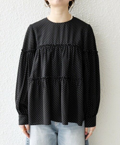 SHIPS / シップス シャツ・ブラウス | 《予約》SHIPS any:〈洗濯機可能〉ドット ノーカラー ティアード フレア ブラウス | 詳細24