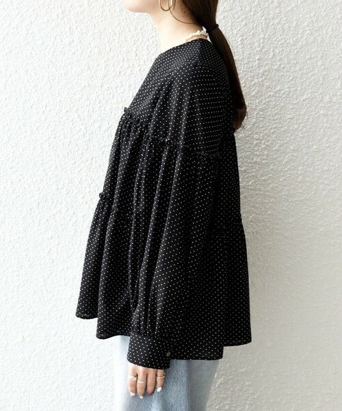 SHIPS / シップス シャツ・ブラウス | 《予約》SHIPS any:〈洗濯機可能〉ドット ノーカラー ティアード フレア ブラウス | 詳細25