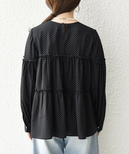 SHIPS / シップス シャツ・ブラウス | 《予約》SHIPS any:〈洗濯機可能〉ドット ノーカラー ティアード フレア ブラウス | 詳細26