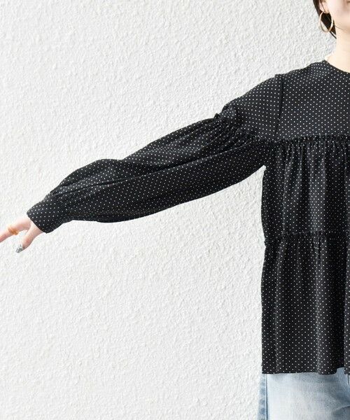 SHIPS / シップス シャツ・ブラウス | 《予約》SHIPS any:〈洗濯機可能〉ドット ノーカラー ティアード フレア ブラウス | 詳細27