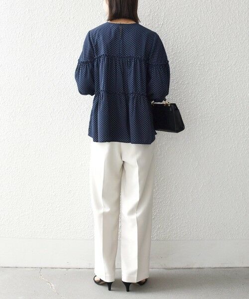 SHIPS / シップス シャツ・ブラウス | 《予約》SHIPS any:〈洗濯機可能〉ドット ノーカラー ティアード フレア ブラウス | 詳細29