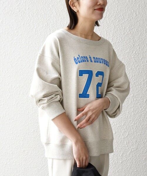 SHIPS / シップス スウェット | 《予約》SHIPS any:〈洗濯機可能〉USAコットン 裏毛 ナンバリング ルーズ スウェット | 詳細5