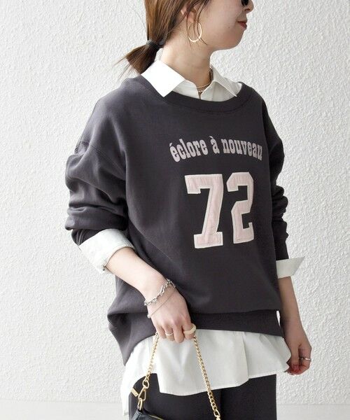 SHIPS / シップス スウェット | 《予約》SHIPS any:〈洗濯機可能〉USAコットン 裏毛 ナンバリング ルーズ スウェット | 詳細20